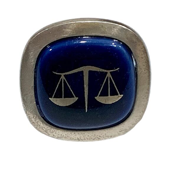 50s 60s Hermann Siersbol Mid Century Sterling Silver Cufflinks Scales LIBRA - Picture 2 of 8